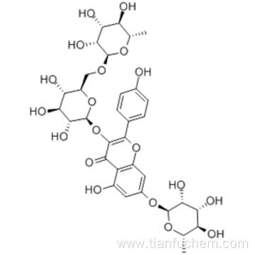 4H-1-Benzopyran-4-one,3-[[6-O-(6-deoxy-a-L-mannopyranosyl)-b-D-galactopyranosyl]oxy]-7-[(6-deoxy-a-L-mannopyranosyl)oxy]-5-hydroxy-2-(4-hydroxyphenyl) CAS 301-19-9